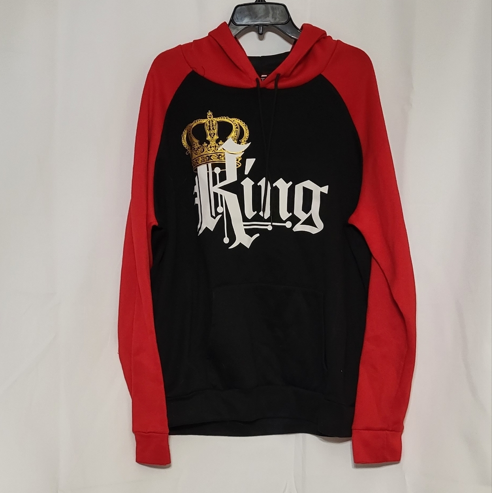 Hequ Men's Black/Red "King" Graphic Pullover Hoodie Size XL GUC - Picture 2 of 5